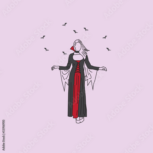Vampire Girl Illustration