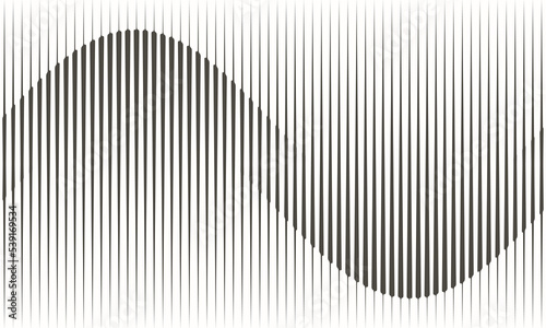 Abstract art geometric background with vertical lines. Optical illusion with waves and transition.