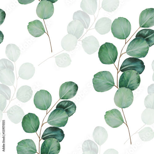 Eucalyptus seamless pattern © Natalia