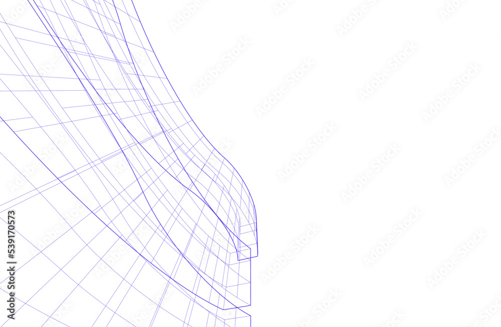 abstract architectural background 3d illustration