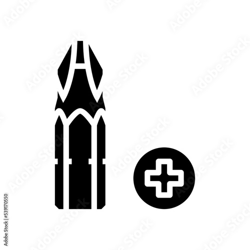 phillips head screwdriver bit glyph icon vector. phillips head screwdriver bit sign. isolated symbol illustration