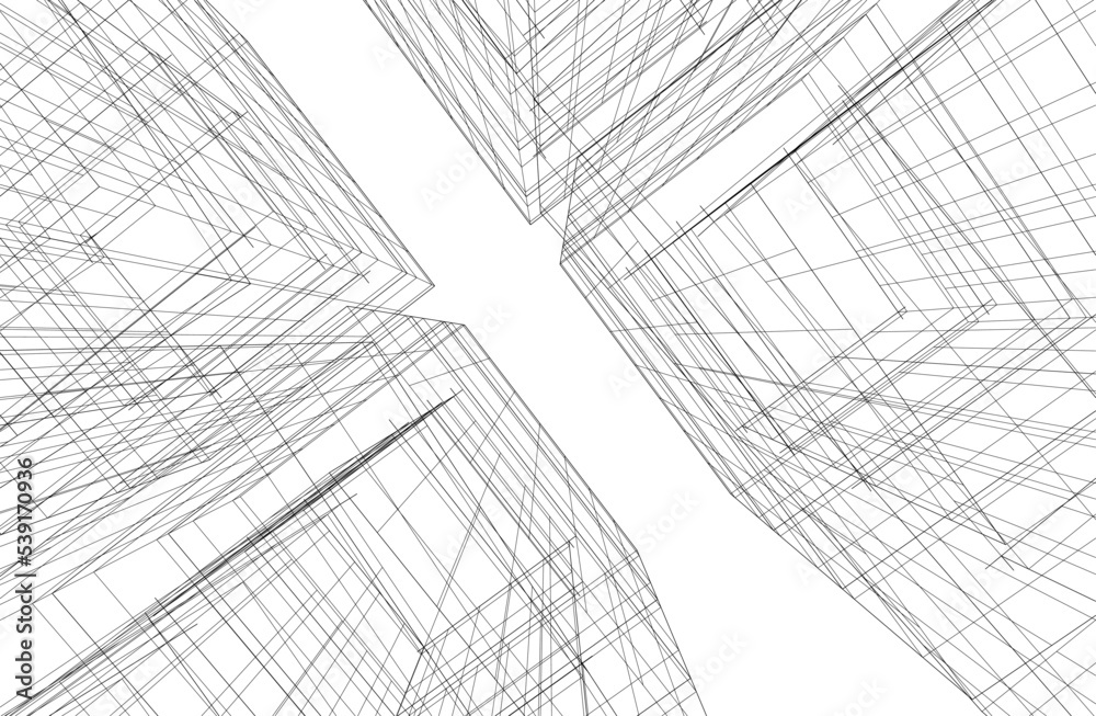 Fototapeta premium Modern architecture vector 3d illustration