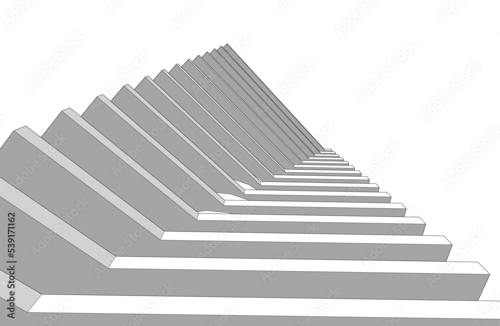 Modern architecture vector 3d illustration Modern architecture vector 3d illustration