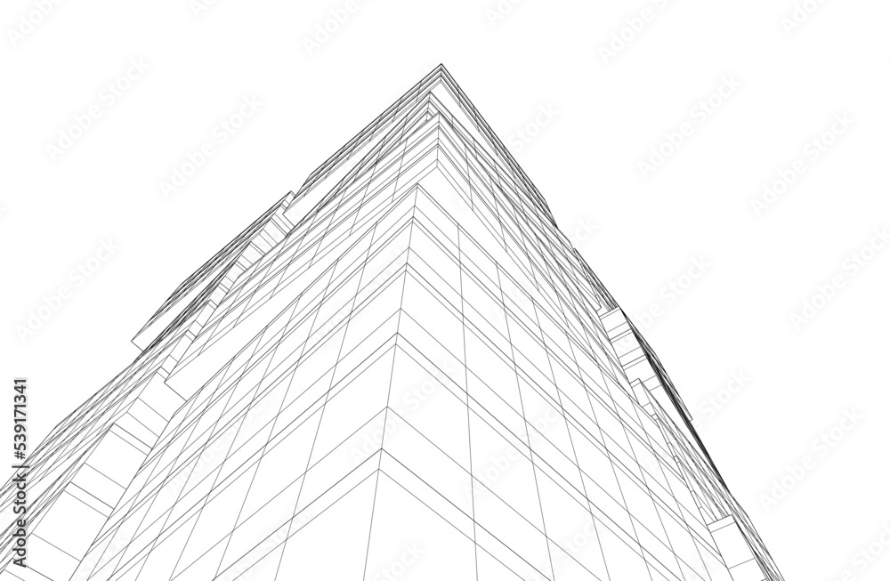 Modern architecture vector 3d illustration Modern architecture vector 3d illustration
