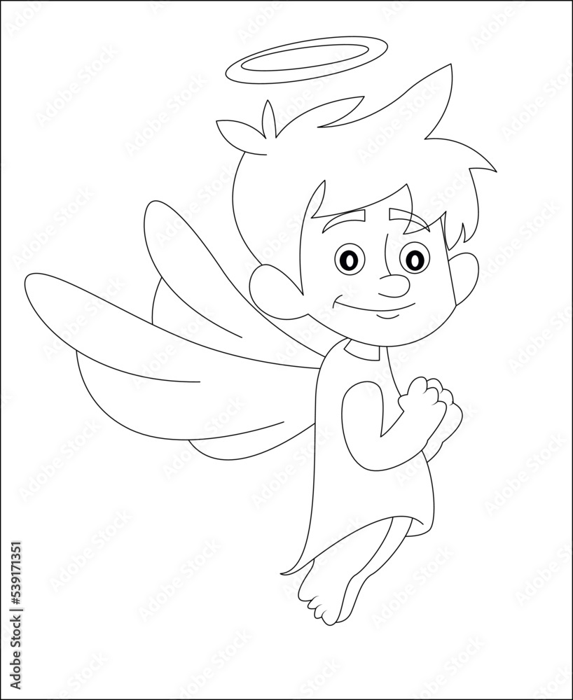 Fototapeta premium funny angle coloring page for kids