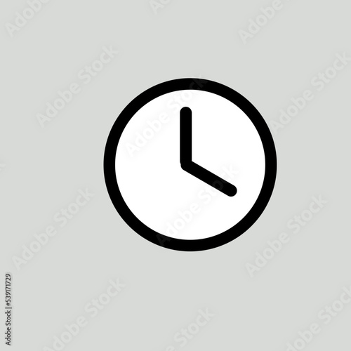 clock icon in trendy flat style isolated on background. Clock icon page symbol for your website design Clock icon logo, app, UI. Clock icon vector illustration