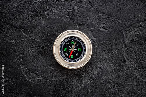 Direction choice concept with compass close up