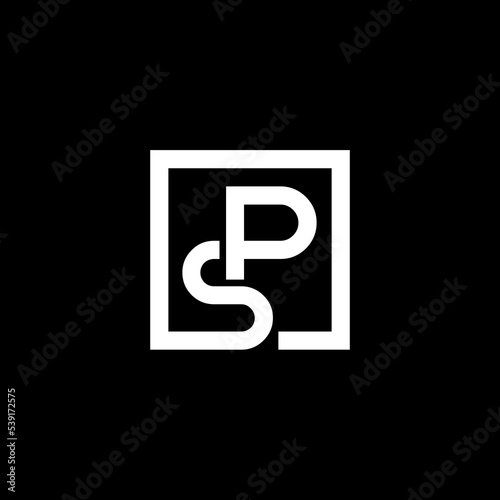 Free Download SP line art in square logo vector - GFXLoad