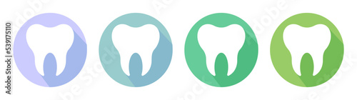 Set of tooth. Shiny, healthy tooth vector icon.Tooth icon, Teeth sign. Dental care logo, Dental clinic icon. Vector flat illustration	
