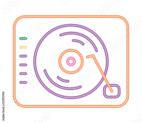neon vinyl player icon
