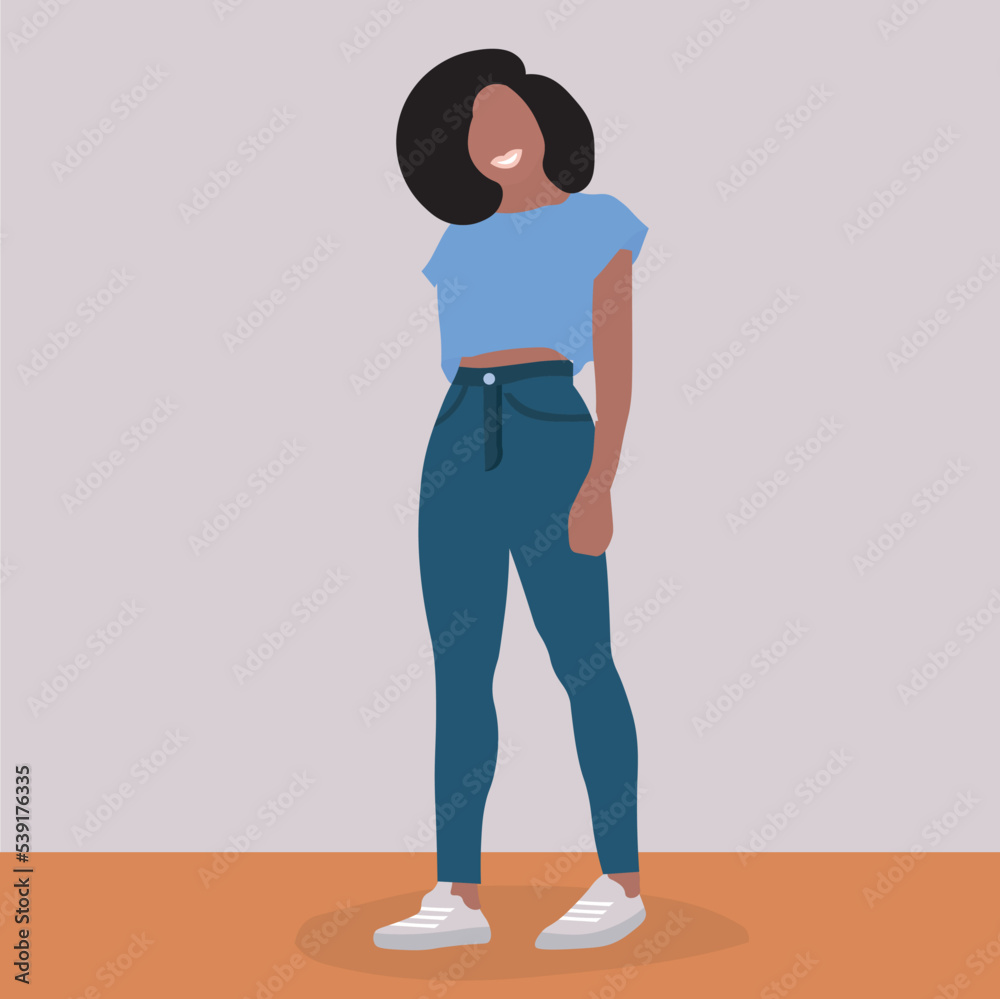 Modern African Woman in elegant line art style vector Modern African Woman in elegant line art style vector