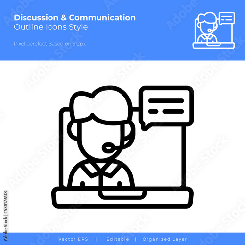 Online service .outline icon style. Vector icon