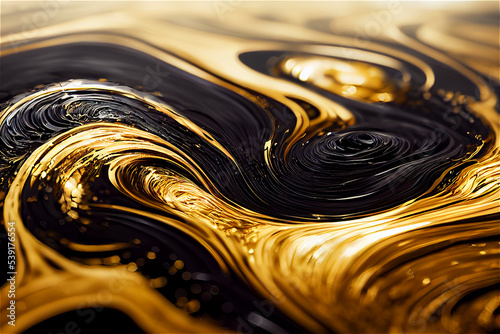 Black and gold fluid background © FrankBoston