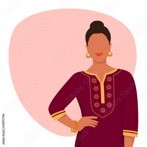 Fashionable Indian woman smiling and posing