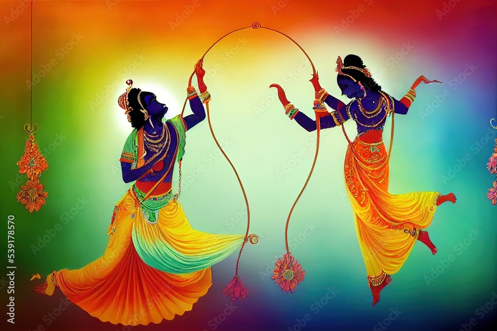 radha krishna swing wallpaper abstract background Stock Illustration ...