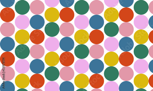 colored pattern seamless, circles in retro style on transparent background
