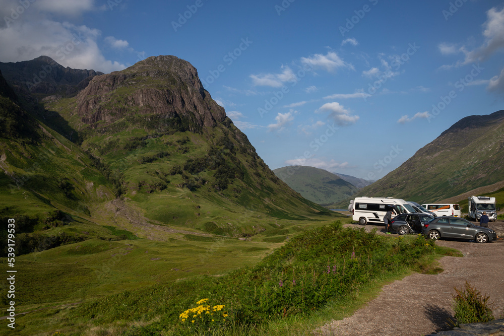 Motorhome parking at The three Sisters in Glencoe