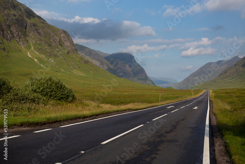 A82 road in the valleys of Glencoe, Highlands, Scotland