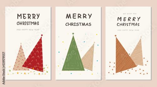 Merry Christmas and Happy New Year greeting cards.
