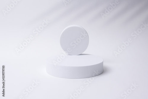 White circle mockup  with empty white background   Product show concept