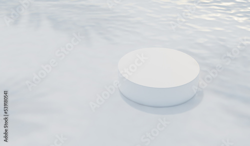 Liquid  water or Milk splashing in the podium white isolated on white background  3d rendering.