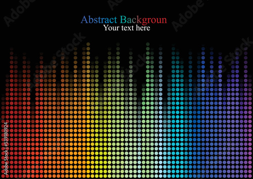 Neon lights vector background. Circles illustration with rainbow gradient and boken effect.