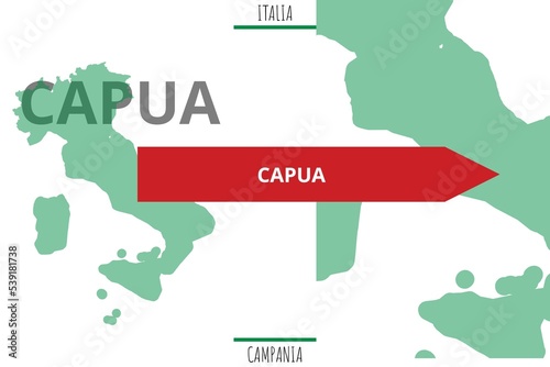 Quadro em tela Capua: Illustration mit dem Namen der italienischen Stadt Capua
