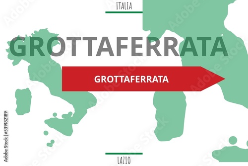 Grottaferrata: Illustration mit dem Namen der italienischen Stadt Grottaferrata photo