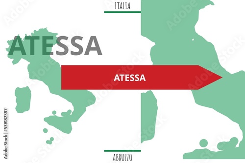 Atessa: Illustration mit dem Namen der italienischen Stadt Atessa photo