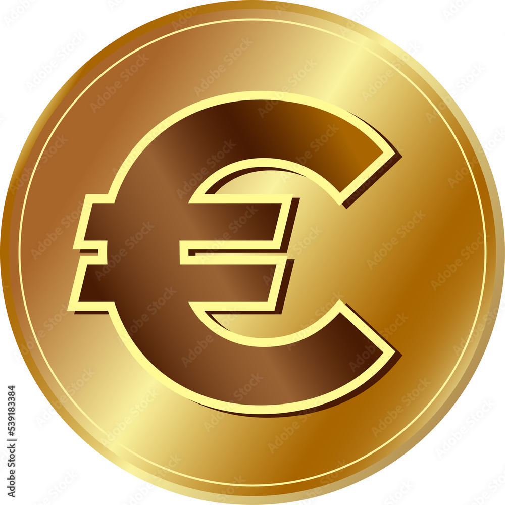 Coin With Euro Sign for Coloring