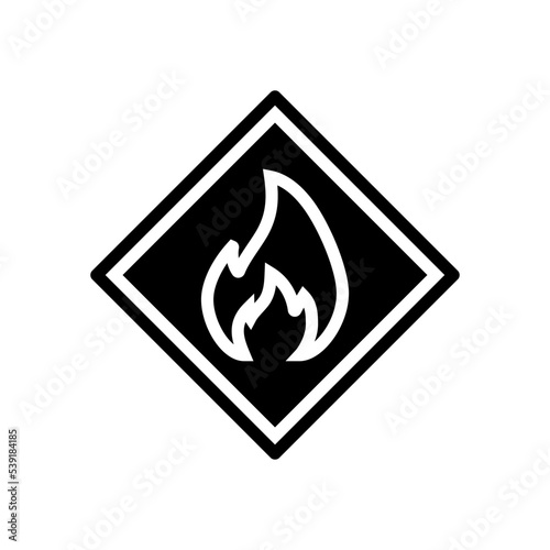 danger fire glyph icon vector. danger fire sign. isolated symbol illustration