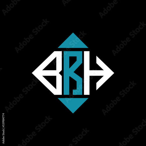 BRH letter logo creative design. BRH unique design.
 photo