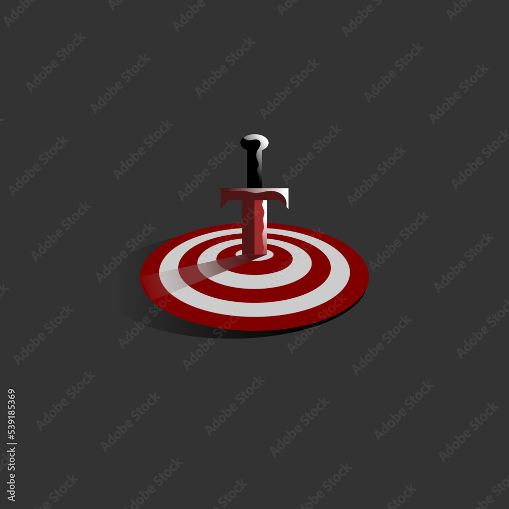 Bullseye logo with a sword stuck in the middle Bullseye logo with a sword stuck in the middle