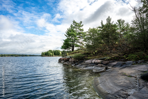 Shore of the St Lawrence River in the Thousand Islands region of Ontario