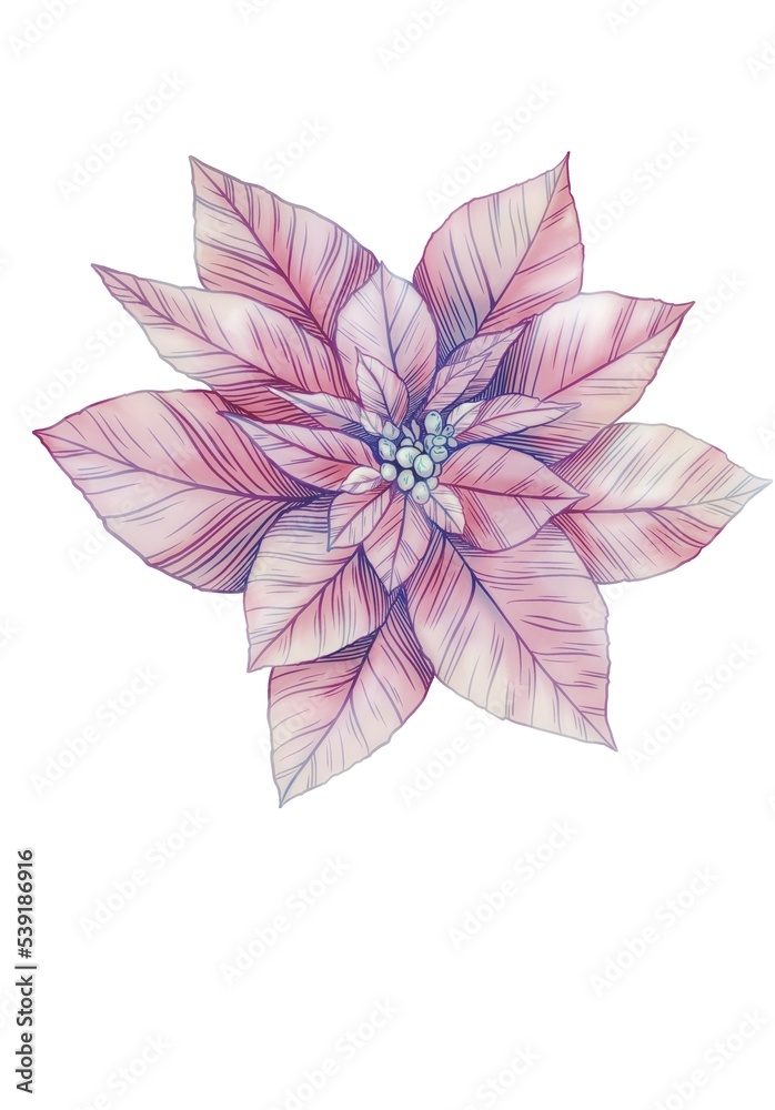 Fototapeta premium Christmas card for fabric design. Abstract decorative print. Watercolor style texture. 