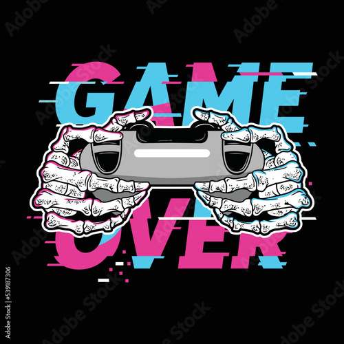 Skeleton hand holding stick gaming