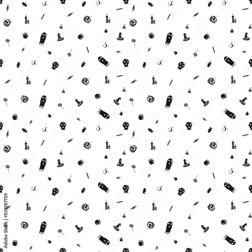 Seamless halloween pattern. Doodle vector halloween background Seamless halloween pattern. Doodle vector halloween background
