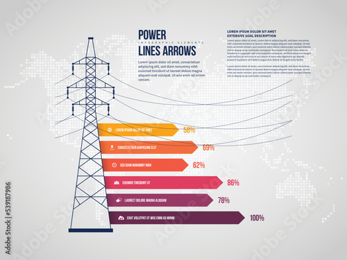 Power Lines Arrows Infographic