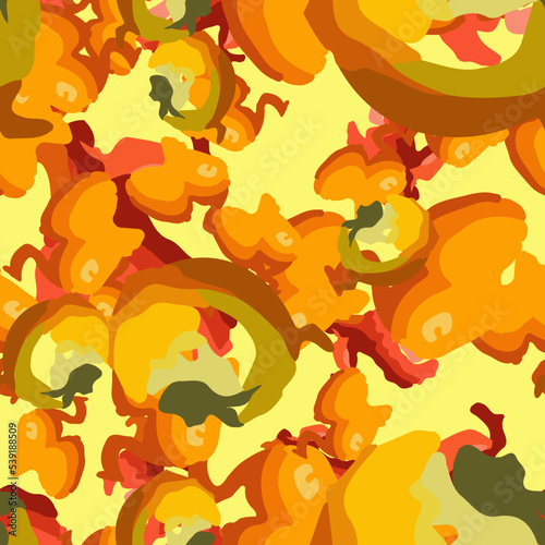 UFO camouflage of various shades of orange, yellow and green colors