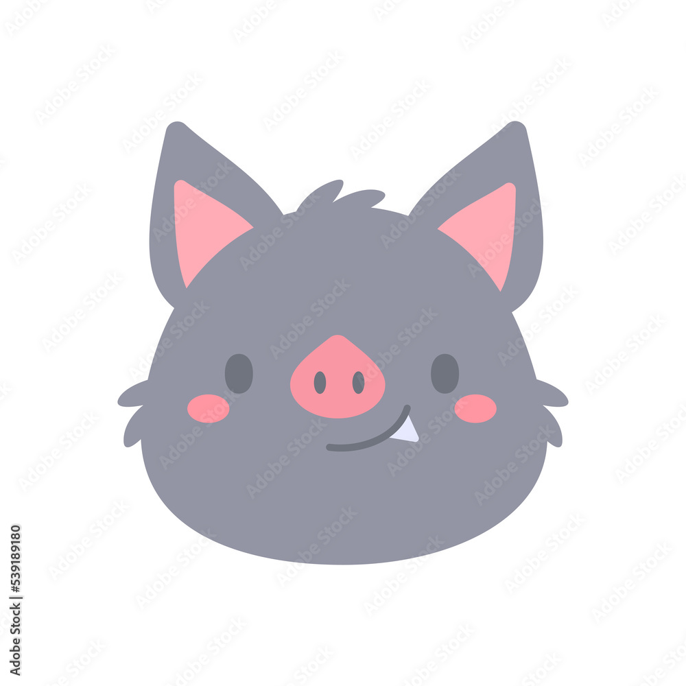 cartoon vampire bat face cute mammal