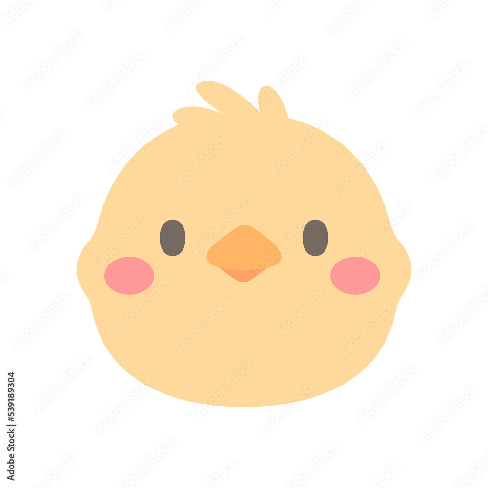 Chick vector. cute animal face design for kids