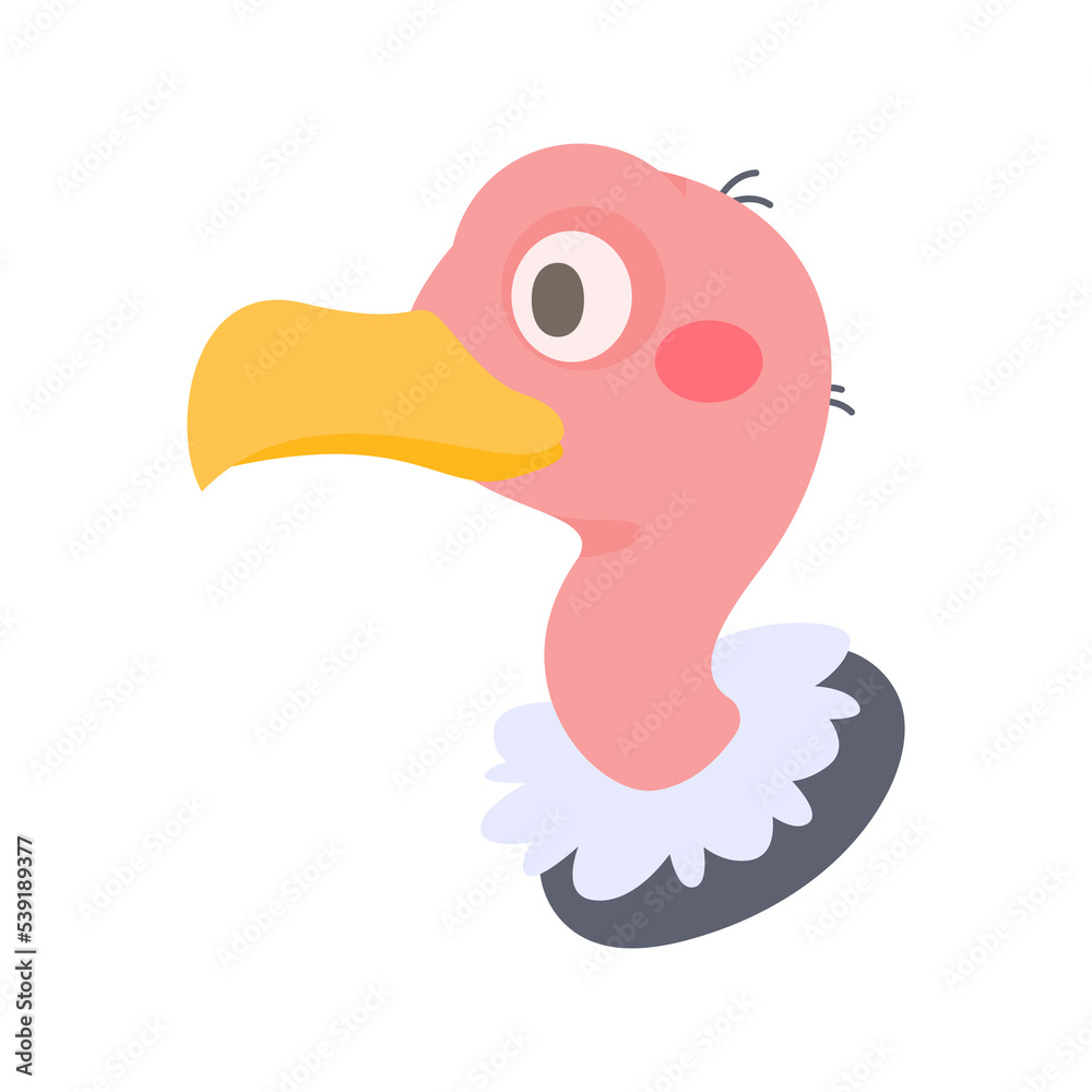 Fototapeta premium Vulture vector. cute animal face design for kids