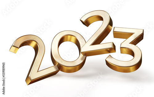 2023 symbol golden year 3d-illustration