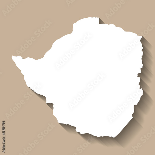 Zimbabwe vector country map silhouette