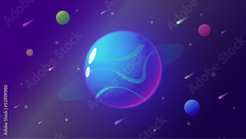 background with stars and planet