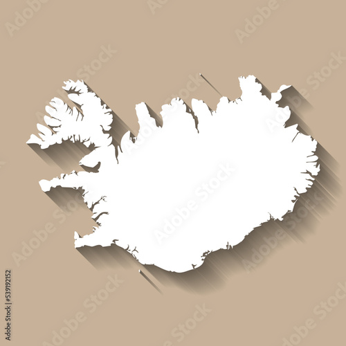 Iceland vector country map silhouette