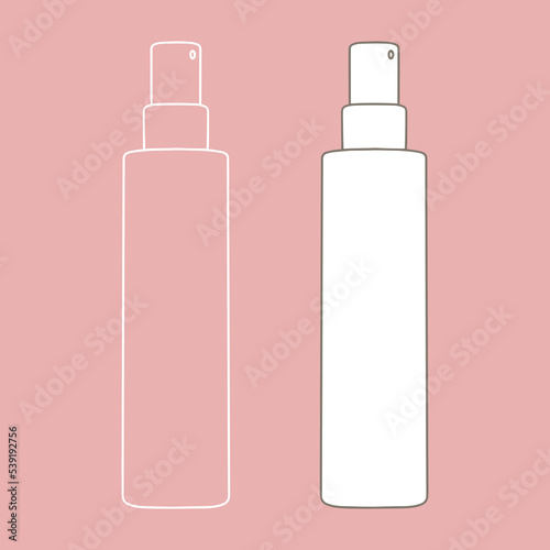 Sanitizer mist spray, antibacterial alcohol liquid mockup. Cosmetic package collection. Vector illustration.