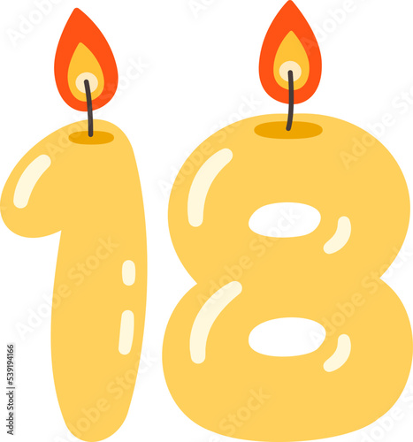 18 years birthday candles decoration