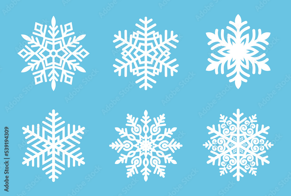 Set of christmas snowflakes design vector element 