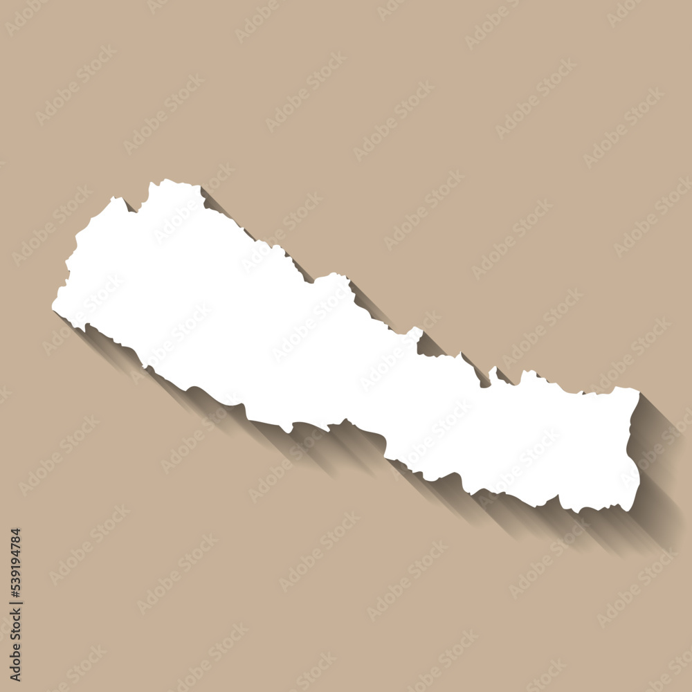 Nepal vector country map silhouette Stock Vector | Adobe Stock